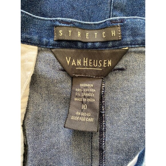 Van Heusen Womens Stretch Denim Pencil Skirt Size 10 Blue Cotton Blend Pockets - Picture 5 of 7